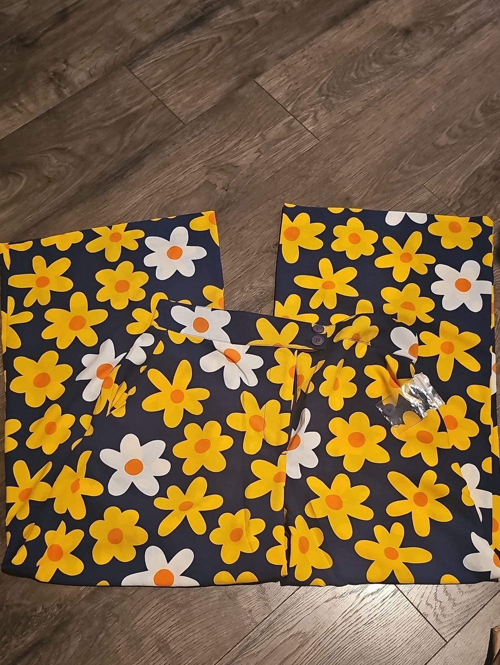NWT ModCloth Pants Navy Floral Daisy Medium Flare Dressy Casual